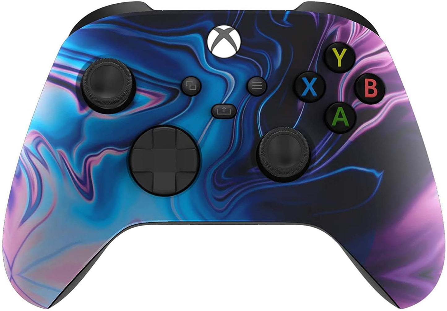 Custom Controllerzz Wireless Controller for Xbox Series X/S & One - Soft Touch Feel - X/S Blue & Purple Swirl