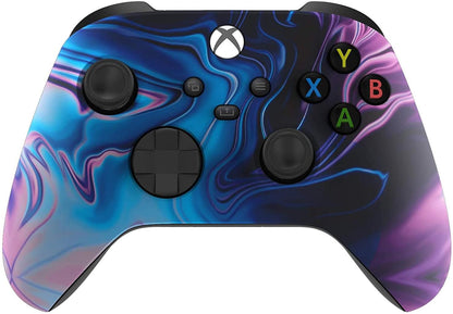Custom Controllerzz Wireless Controller for Xbox Series X/S & One - Soft Touch Feel - X/S Blue & Purple Swirl
