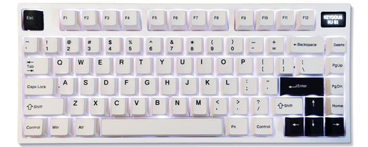 keydous NJ81 Wireless Mechanical Keyboard - 75% Hot-swappable, RGB, Bluetooth/2.4G/Wired, White Moon Version, Brass Plate + Gateron Pro Milky Yellow
