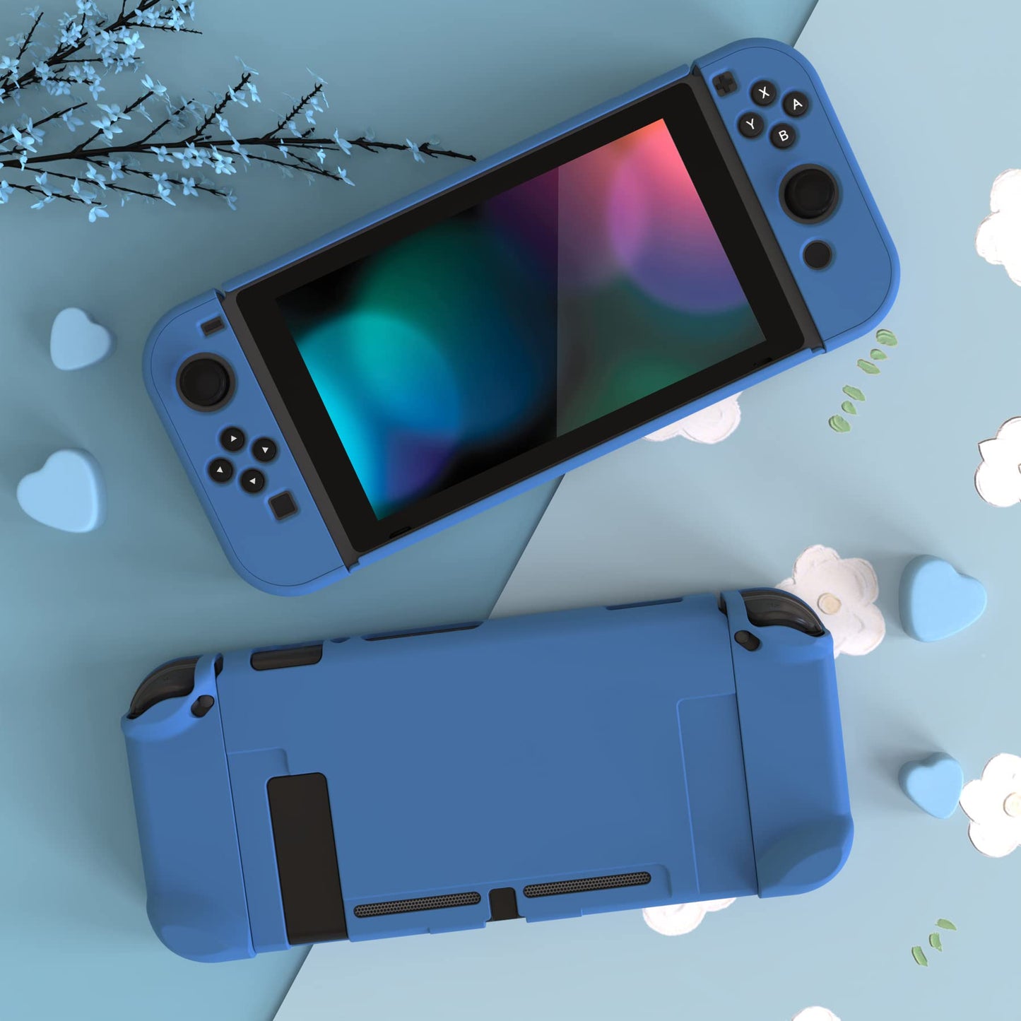 eXtremeRate PlayVital Back Cover for Nintendo Switch - Hard Shell, Airforce Blue, Model NTP343, Joycon Compatible, Durable Plastic Protector