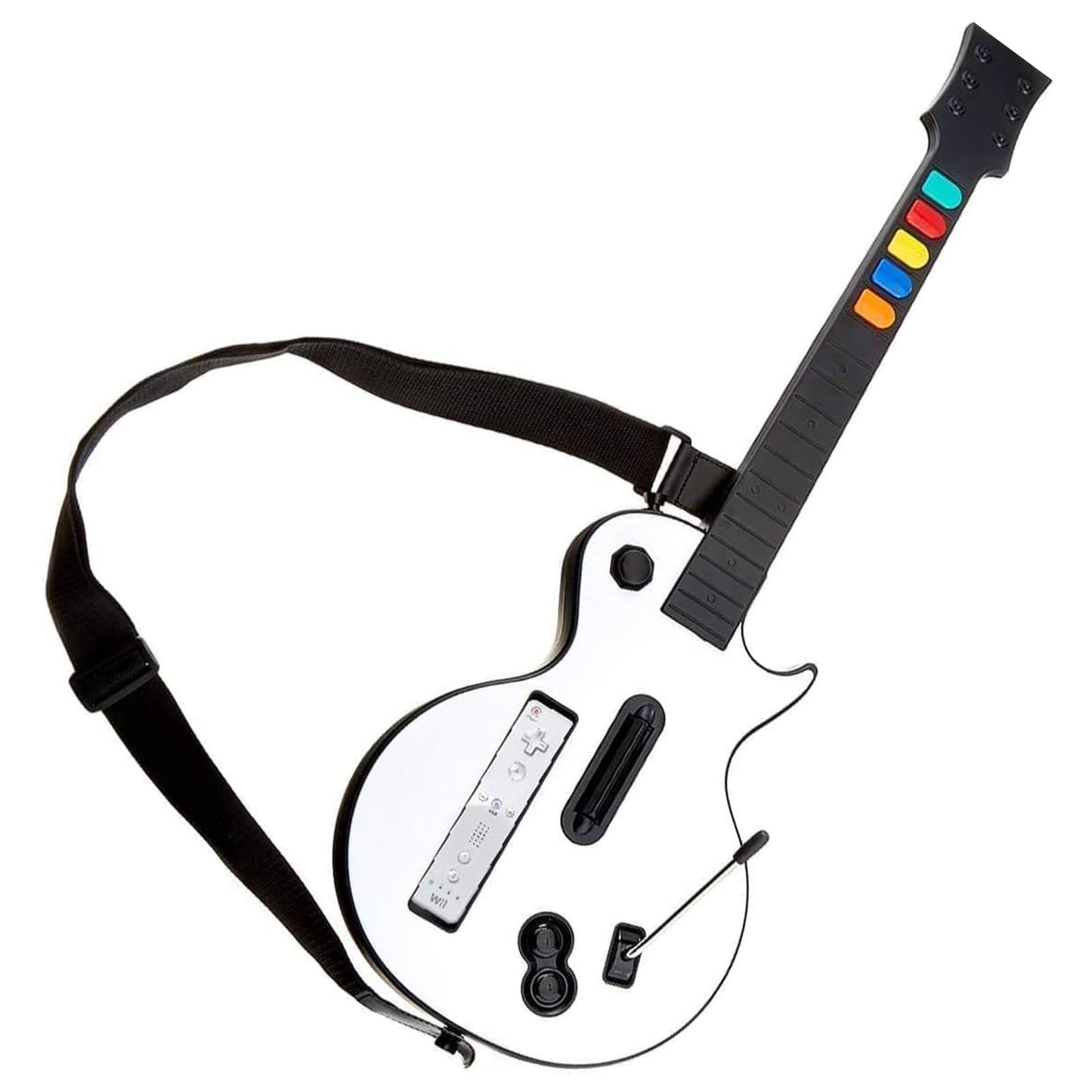 NBCP Wireless Guitar Controller for Nintendo Wii - Compatible with Guitar Hero, Rock Band 2 & 3, White, Model KT613W