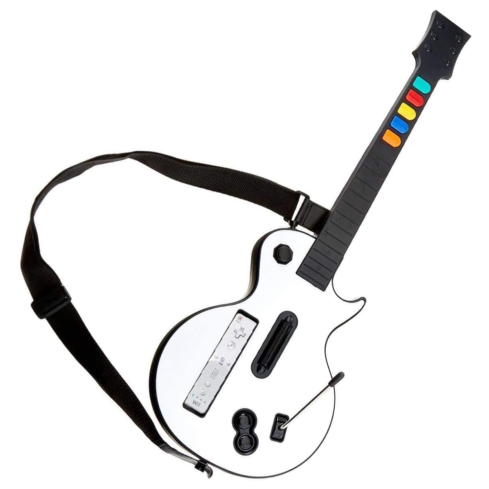 NBCP Wireless Guitar Controller for Nintendo Wii - Compatible with Guitar Hero, Rock Band 2 & 3, White, Model KT613W