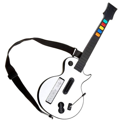 NBCP Wireless Guitar Controller for Nintendo Wii - Compatible with Guitar Hero, Rock Band 2 & 3, White, Model KT613W