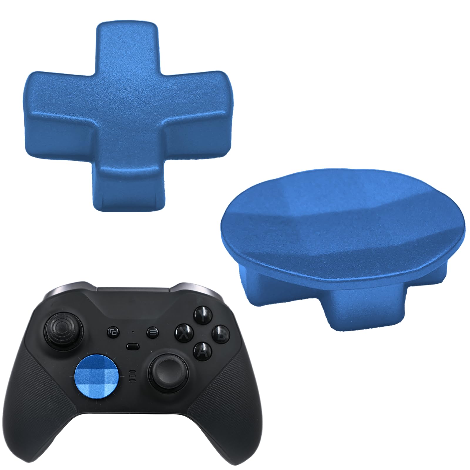 2 in 1 Metal D-Pads for Xbox One Elite Series 2 Elite Controller Metal D-Pads Directional Pad Button Kits Replacement Parts for Xbox Controller Series 2 Core/Elite Series 2 Controller(Blue)
