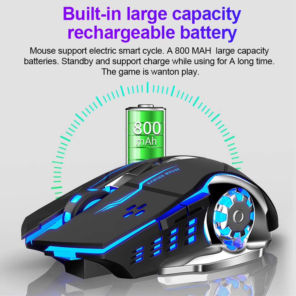 AULA SC100 Wireless Gaming Mouse - Rechargeable, RGB LED, DPI Adjustable, White Color