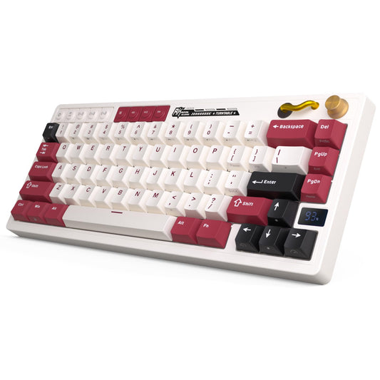 RK ROYAL KLUDGE M65 Wireless Mechanical Keyboard with Volume Knob  60% Tri-Mode Gaming Keyboard 2.4G/BT/USB-C  Gasket Mount  Battery Display  PBT Keycaps  Hot-Swappable Cream Switch  White
