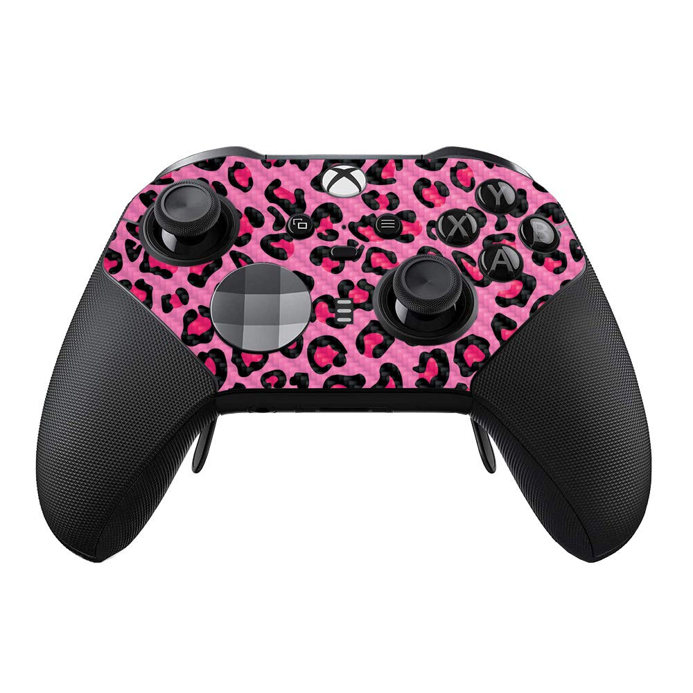 MightySkins Carbon Fiber Skin Compatible with Xbox Elite Series 2 Controller - Pink Leopard | Protective  Durable Textured Carbon Fiber Finish | Easy to Apply and Change Styles | Made in The USA