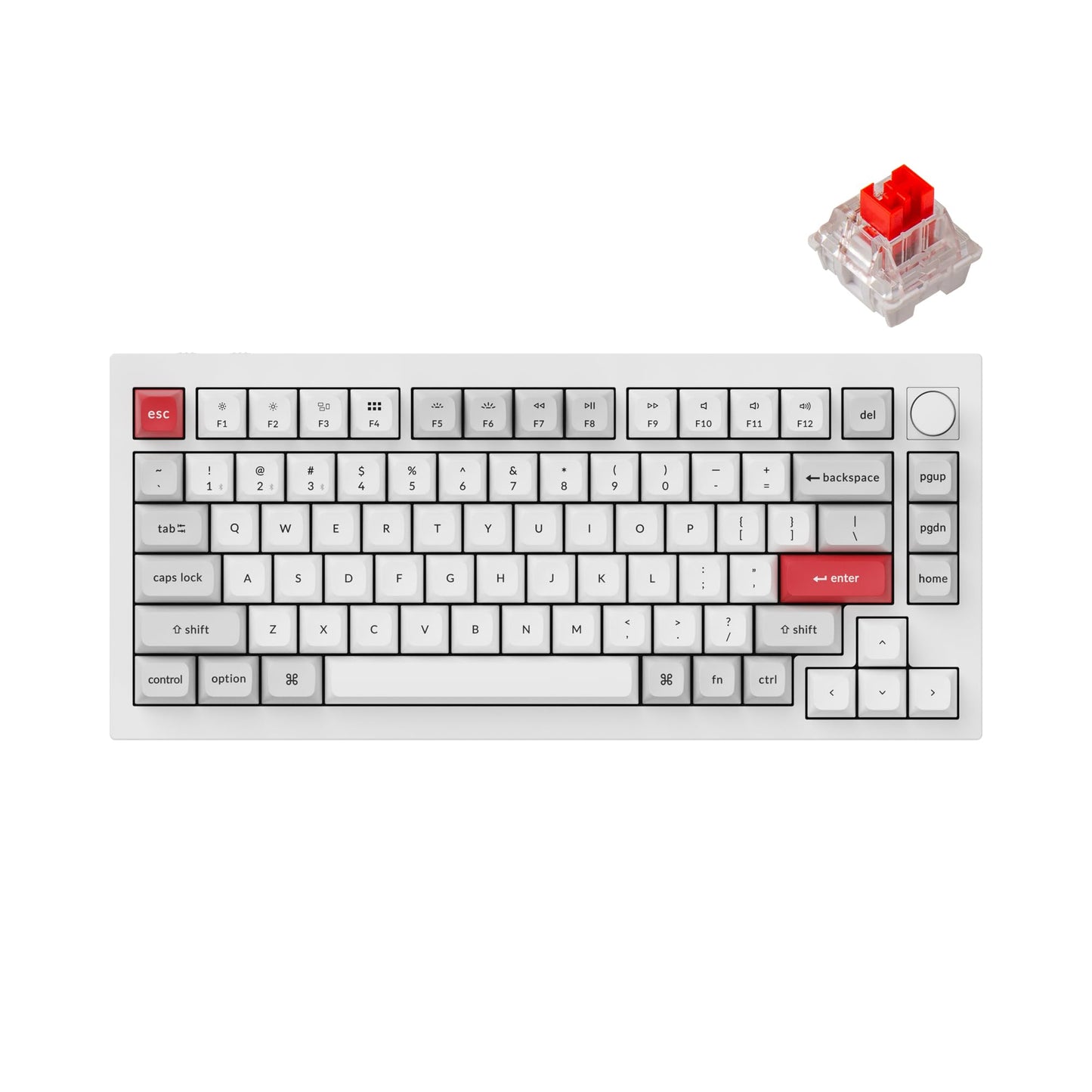 Keychron Q1 Pro Wireless Custom Mechanical Keyboard  QMK/VIA Programmable Full Aluminum 75% Layout Bluetooth/Wired RGB with Hot-swappable Keychron K Pro Red Switch Compatible with Mac Windows Linux