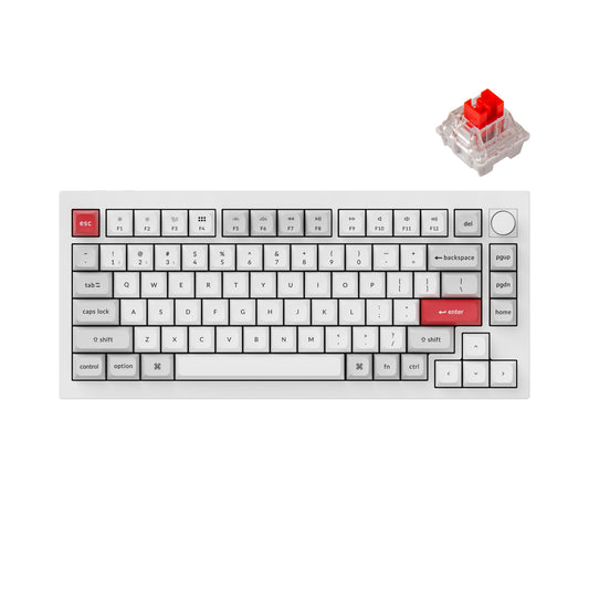 Keychron Q1 Pro Wireless Custom Mechanical Keyboard  QMK/VIA Programmable Full Aluminum 75% Layout Bluetooth/Wired RGB with Hot-swappable Keychron K Pro Red Switch Compatible with Mac Windows Linux