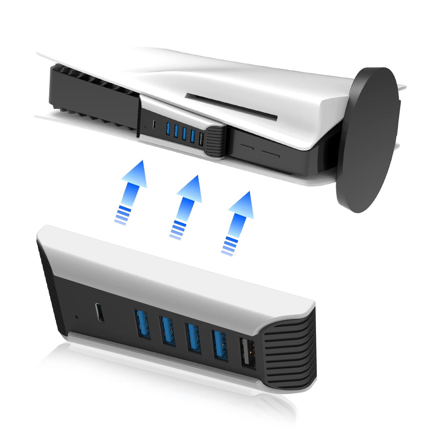 YOXXZUS 5-in-1 USB Hub for PS5 Console - Model PS5027-Y, Expands Connectivity Options