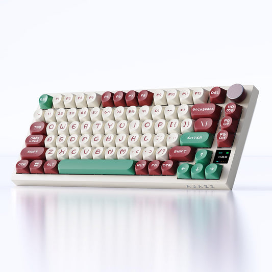 AJAZZ AK820PRO 75% Hot Swap Gasket Mount Mechanical Keyboard with TFT Display Screen  4000mAh BT/2.4G/Wired RGB South Facing LED  MOA Profile Keycaps & Knob Control Flying Fish Switch