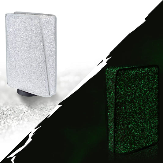 PlayVital Glow in The Dark Dust Cover for ps5  Anti Scratch Waterproof Cover Sleeve for ps5 Console Digital Edition & Disc Edition - Sparkle Silver