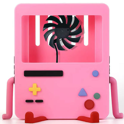 GRAPMKTG Charging Stand with Cooling Fan for Nintendo Switch - Portable Dock, Pink, Compatible with OLED, Perfect Gift for All Ages