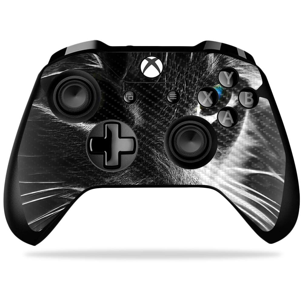 MightySkins Carbon Fiber Skin for Microsoft Xbox One X Controller - Cat | Protective  Durable Textured Carbon Fiber Finish | Easy to Apply  Remove  and Change Styles | Made in The USA