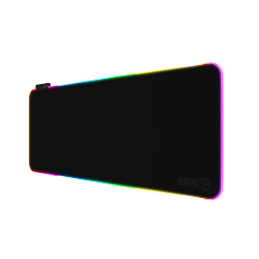 ICONIC PRO PC GEAR RGB Large Gaming Mouse Mat 32x12 - Multi-colored LED Lighting, Waterproof, Non-Slip Base