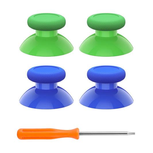 eXtremeRate Replacement Controller Joystick for Xbox One - 4 PCS Green & Blue Thumbsticks Analog Thumb Sticks for Xbox Series X/S  Xbox One S/X  Elite Controller with Repair Kit Screwdriver