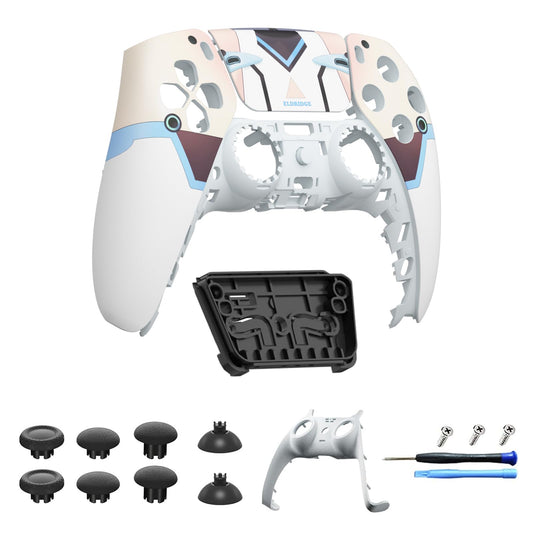 CHARM FOCUS Custom Front Shell for PS5 Controller BDM-010 020 030 040 050 - DIY Faceplate Cover with Touchpad  Decorative Trim & Analog Joystick Replacement Kit  Armor Light