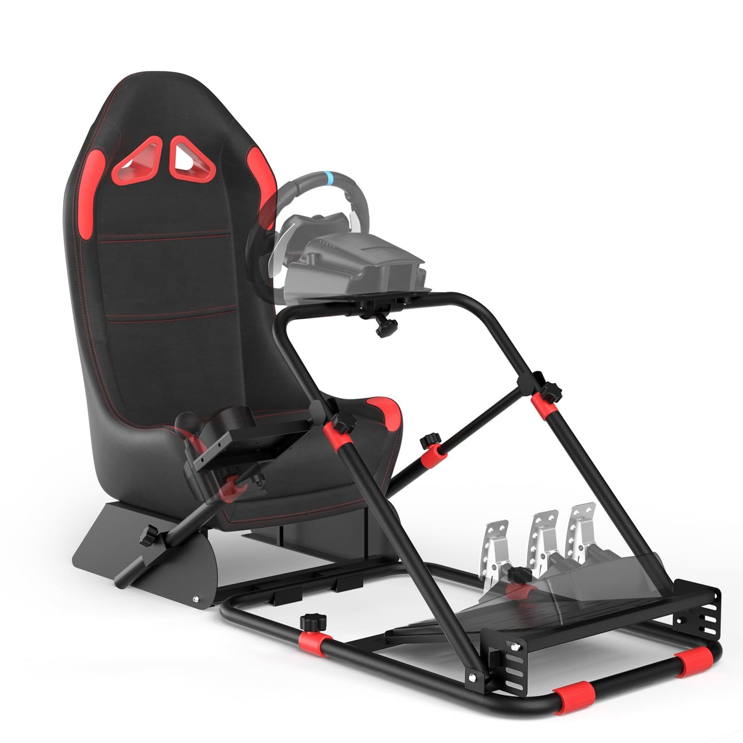 RACGTING Racing Simulator Cockpit - Foldable Adjustable Seat for Logitech & Thrustmaster - Black