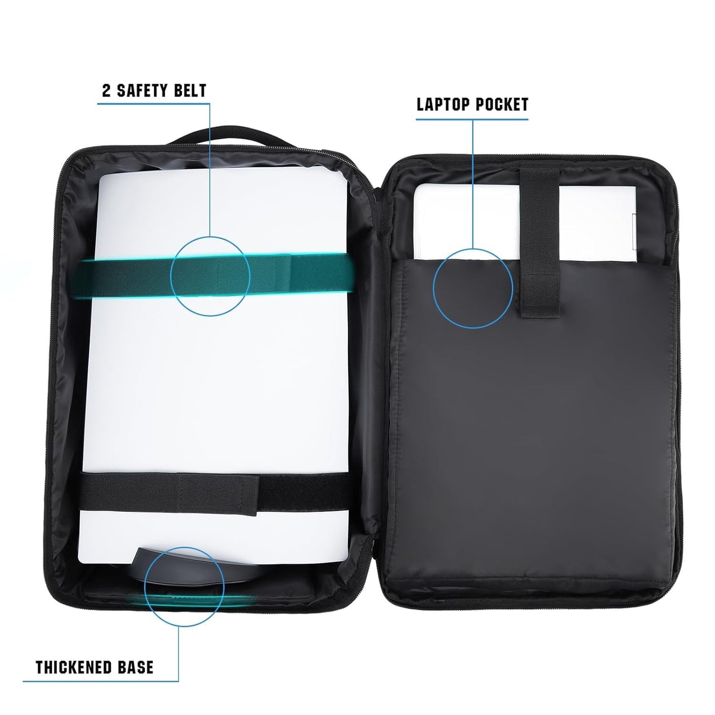 GDNasist PS5 Game Console Backpack - Protective Case for PS5, 15.6” Laptop, Headset, Controller - Black