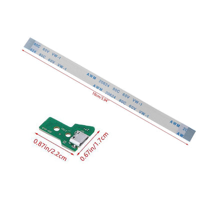 Onyehn JDS-050/JDS-055 Charging Port Assembly for PS4 DualShock 4 - 12 Pin Eject Ribbon Flex Cable - 2 Pack