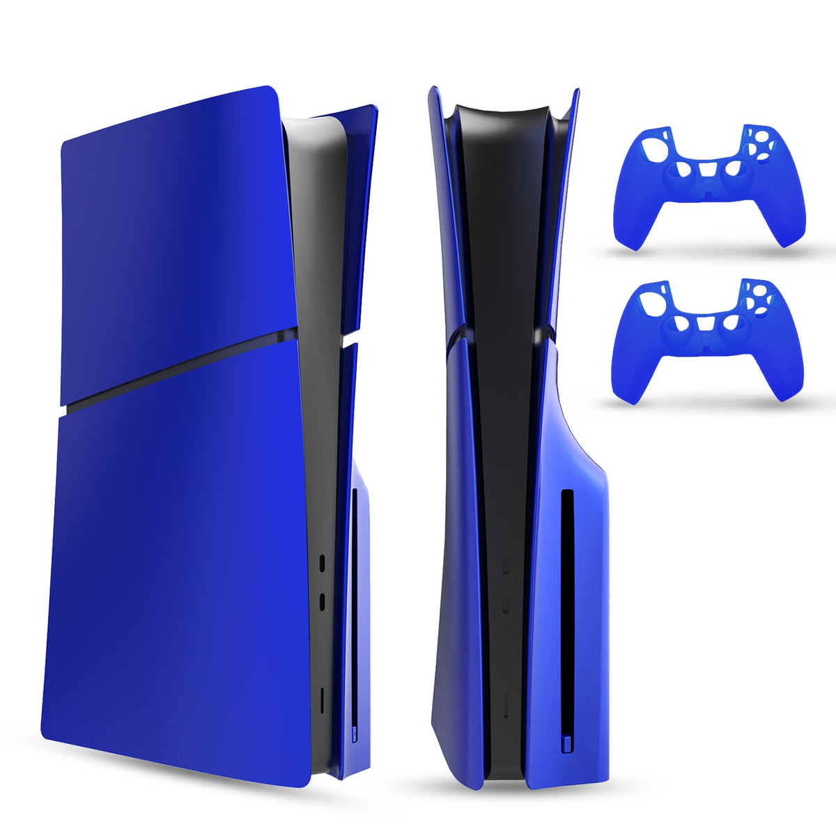 PEYANZ Faceplate Cover Compatible with PlayStation 5 Slim (Disc Edition) - Protective ABS Shell  Scratch-Resistant Matte Surface  Includes 2 Silicone Covers
