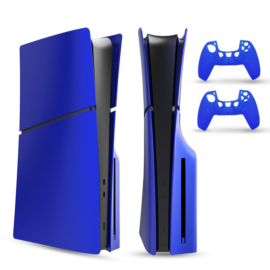 PEYANZ Faceplate Cover Compatible with PlayStation 5 Slim (Disc Edition) - Protective ABS Shell  Scratch-Resistant Matte Surface  Includes 2 Silicone Covers