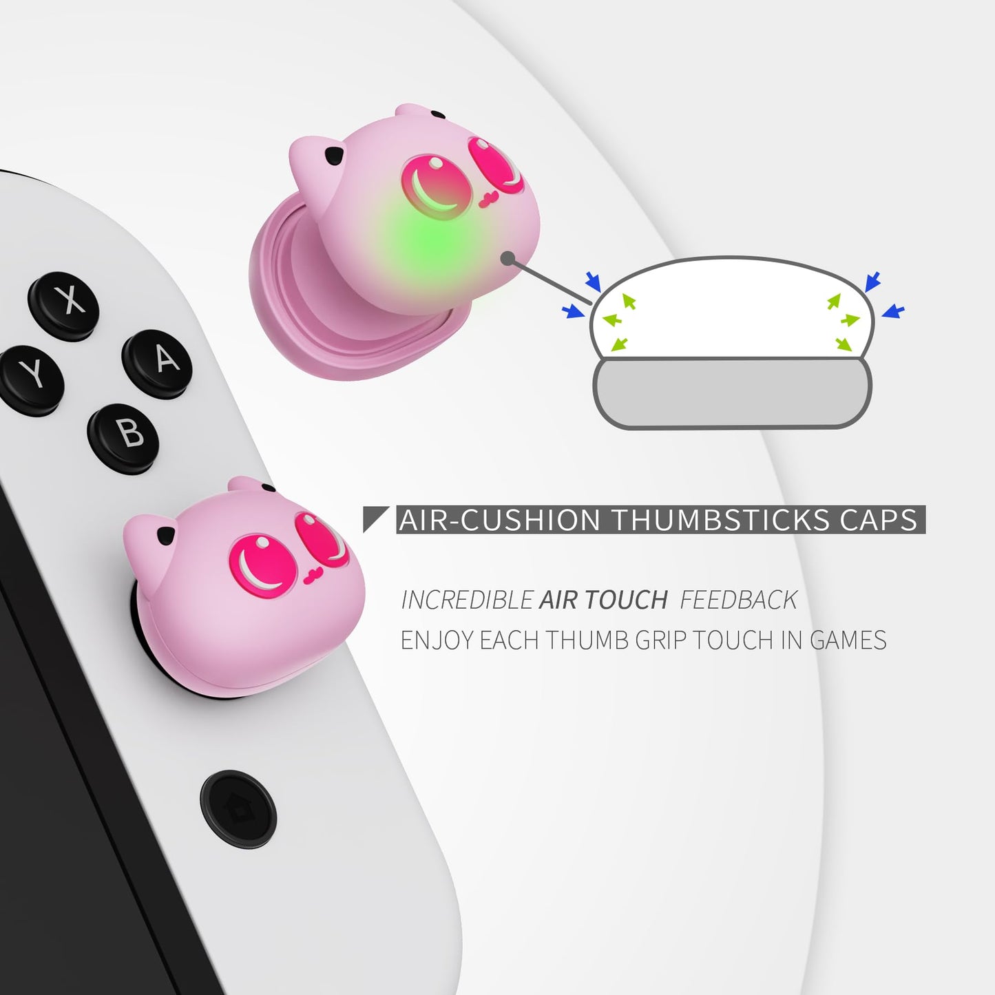 PlayVital Thumb Grip Caps for Nintendo Switch Lite/OLED - Joystick Covers in Color A (Model NJM1211)