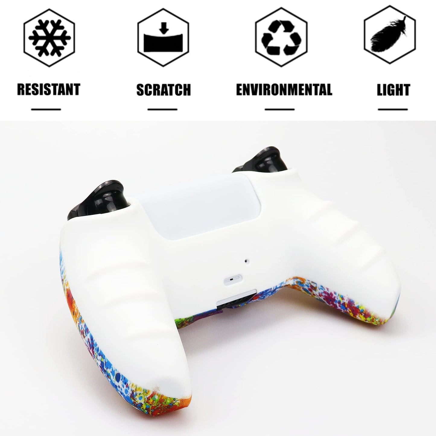 Oiokew PS5 Controller Skin - Anti-Slip Silicone Shell Cover with 10 Joystick Grips - PS5 Controller #18
