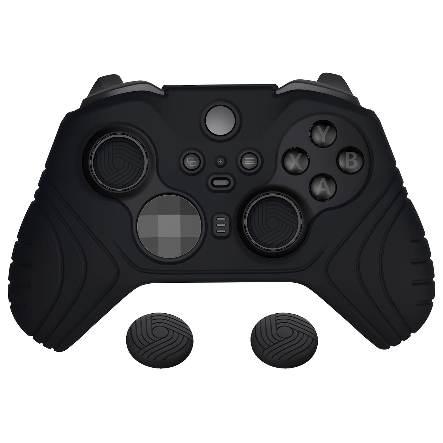 PlayVital Samurai Edition Anti Slip Silicone Case Cover for Xbox fine design Wireless Controller Series 2 Core  Ergonomic Soft Rubber Skin Protector for Xbox fine design Series 2 with Thumb Grip Caps - Black