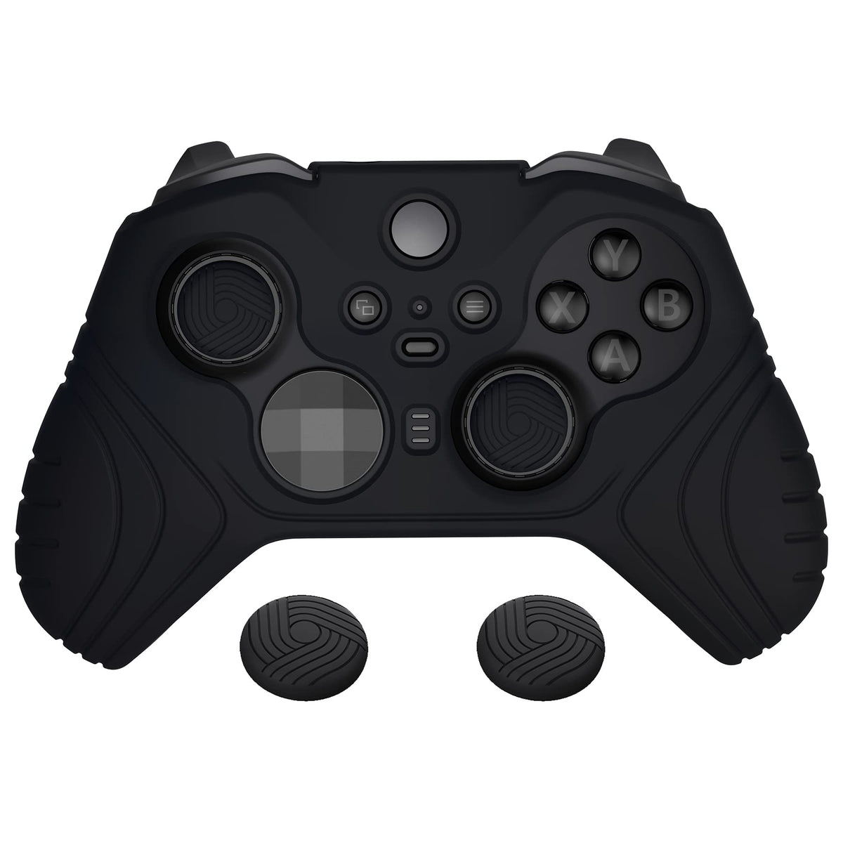 PlayVital Samurai Edition Anti Slip Silicone Case Cover for Xbox fine design Wireless Controller Series 2 Core  Ergonomic Soft Rubber Skin Protector for Xbox fine design Series 2 with Thumb Grip Caps - Black