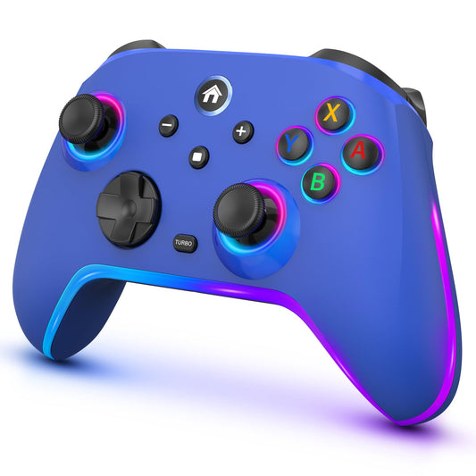 Wireless Switch Controllers for Nitendo Switch/OLED/Lite  1200mAh Switch Pro Controller with 10 Color Light Modes  Rechargeable Switch Turbo Control with Turbo  Vibration  6-Axis Gyro  Wake Up
