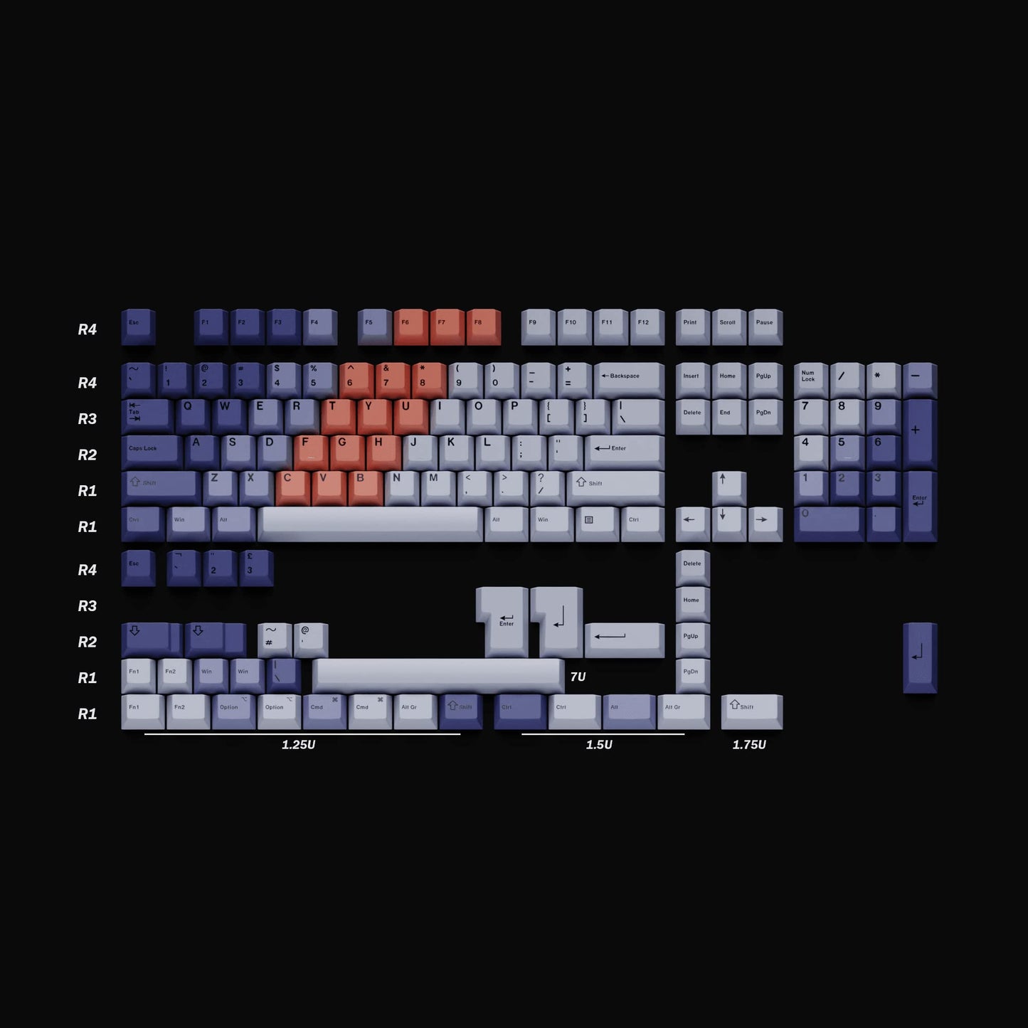 HK GAMING Dye Sublimation PBT Keycap Set | 139 Keys | Cherry Profile | ANSI US-Layout | Sunset Color | Compatible with Cherry MX, Gateron