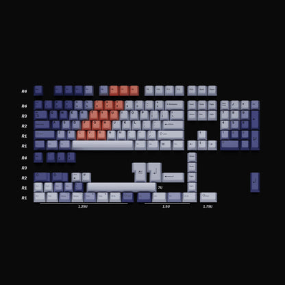 HK GAMING Dye Sublimation PBT Keycap Set | 139 Keys | Cherry Profile | ANSI US-Layout | Sunset Color | Compatible with Cherry MX, Gateron