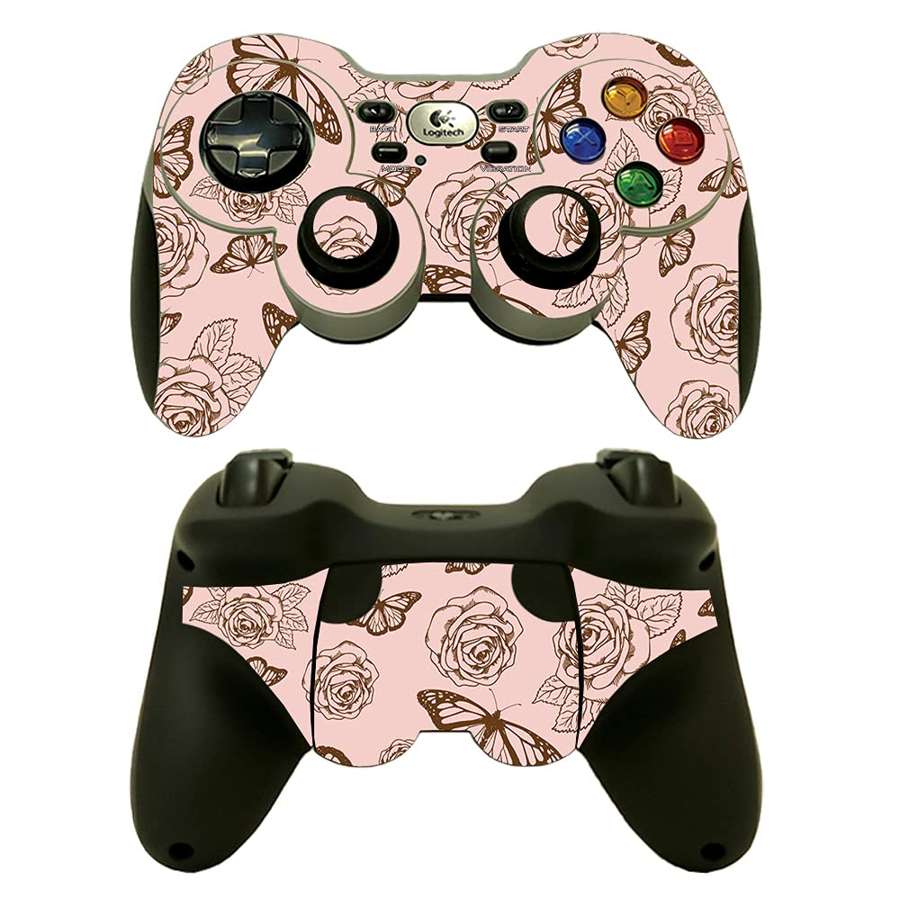 MightySkins Skin Compatible With Logitech Wireless Gamepad F710 - Butterfly Garden | Protective  Durable  and Unique Vinyl Decal wrap cover | Easy To Apply  Remove  and Change Styles | Made in the USA