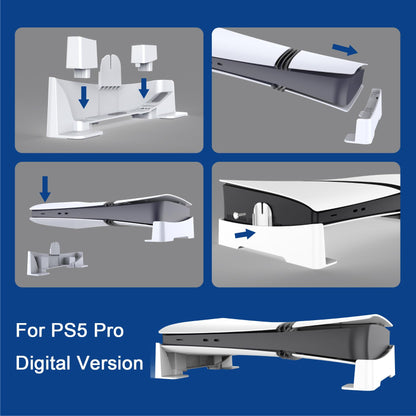 Nichnustarr Horizontal Stand for PS5 Slim/Pro, White Base Accessories for Disc & Digital Editions