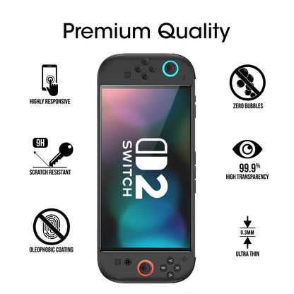 amFilm Screen Protector for Nintendo Switch 2 - 7.9" Tempered Glass, Clear, Anti-Scratch, Bubble Free, Touch Sensitive, 2-Pack