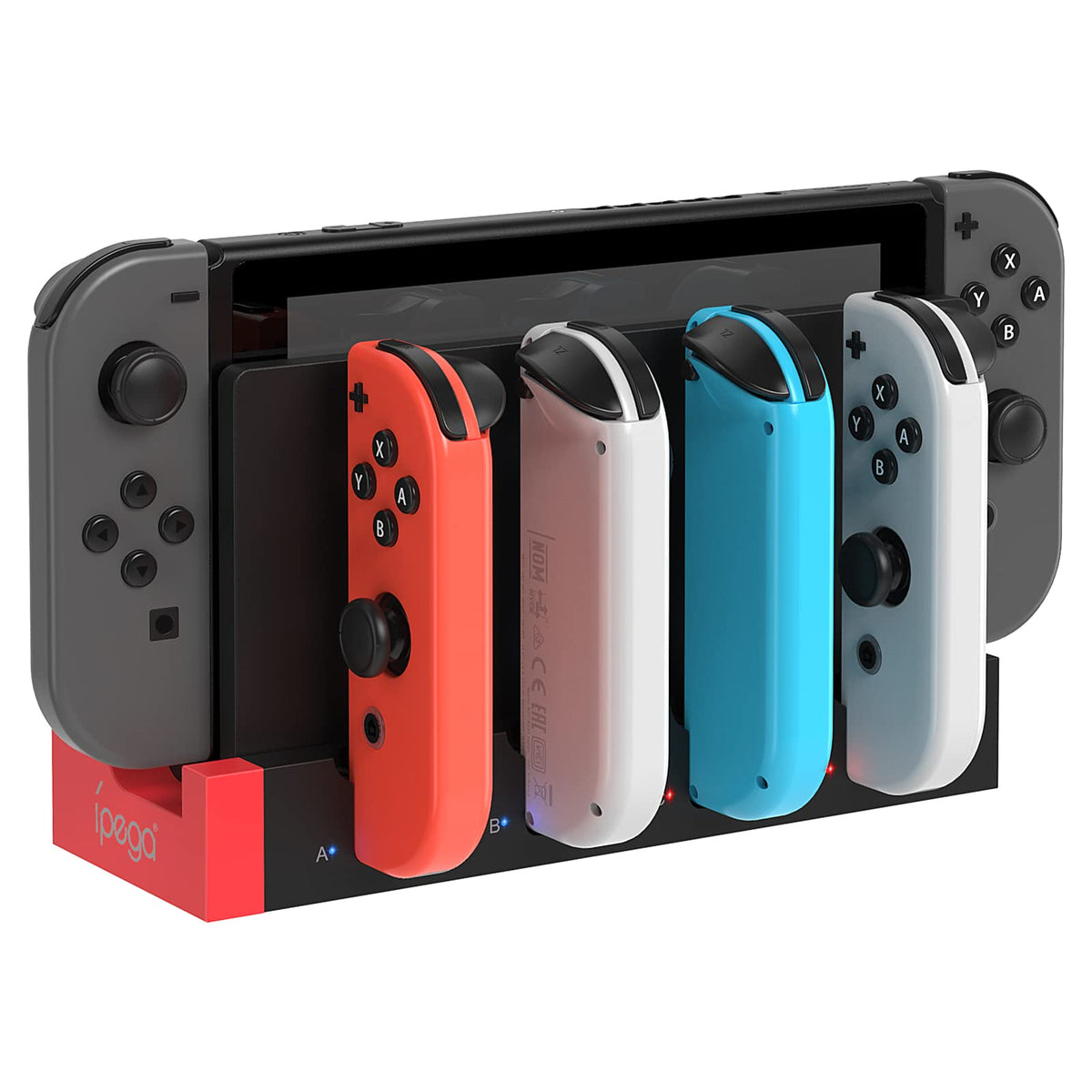 FYOUNG Charger for Switch &Switch OLED Joy Cons Controllers  Charging Dock Base Station for Nintendo Switch Joycons with Indicator  Charger Station Stand for Joy Cons