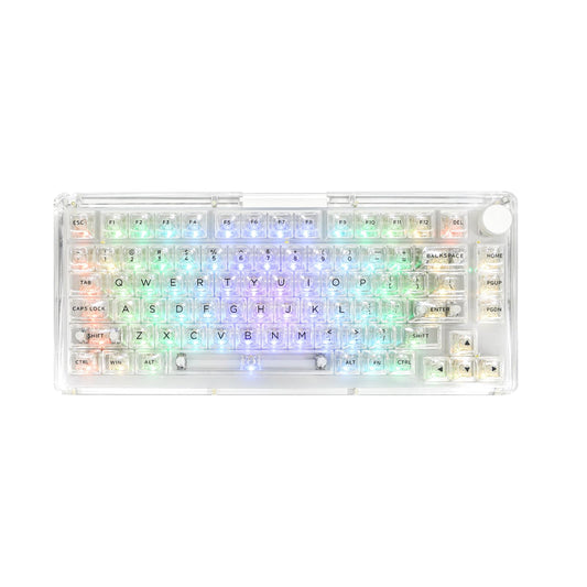 KiiBoom Phantom 81 75% Transparent Mechanical Gaming Keyboard  Hot Swappable Custom Gasket Keyboard with RGB Backlit  Clear Keycap  Rechargeable Battery  Triple Mode for Win/Mac (Phantom 81 V3 Clear)