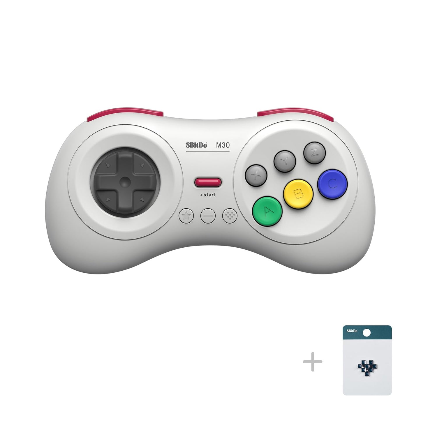 8Bitdo M30 Wireless Bluetooth Controller for Switch, PC, Mac, Android - Retro Gamepad in White