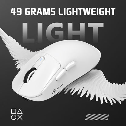 MAMBASNAKE Attack Shark X3 Wireless Gaming Mouse - 49g Ultralight, 26000 DPI, Bluetooth/2.4GHz/Wired, White