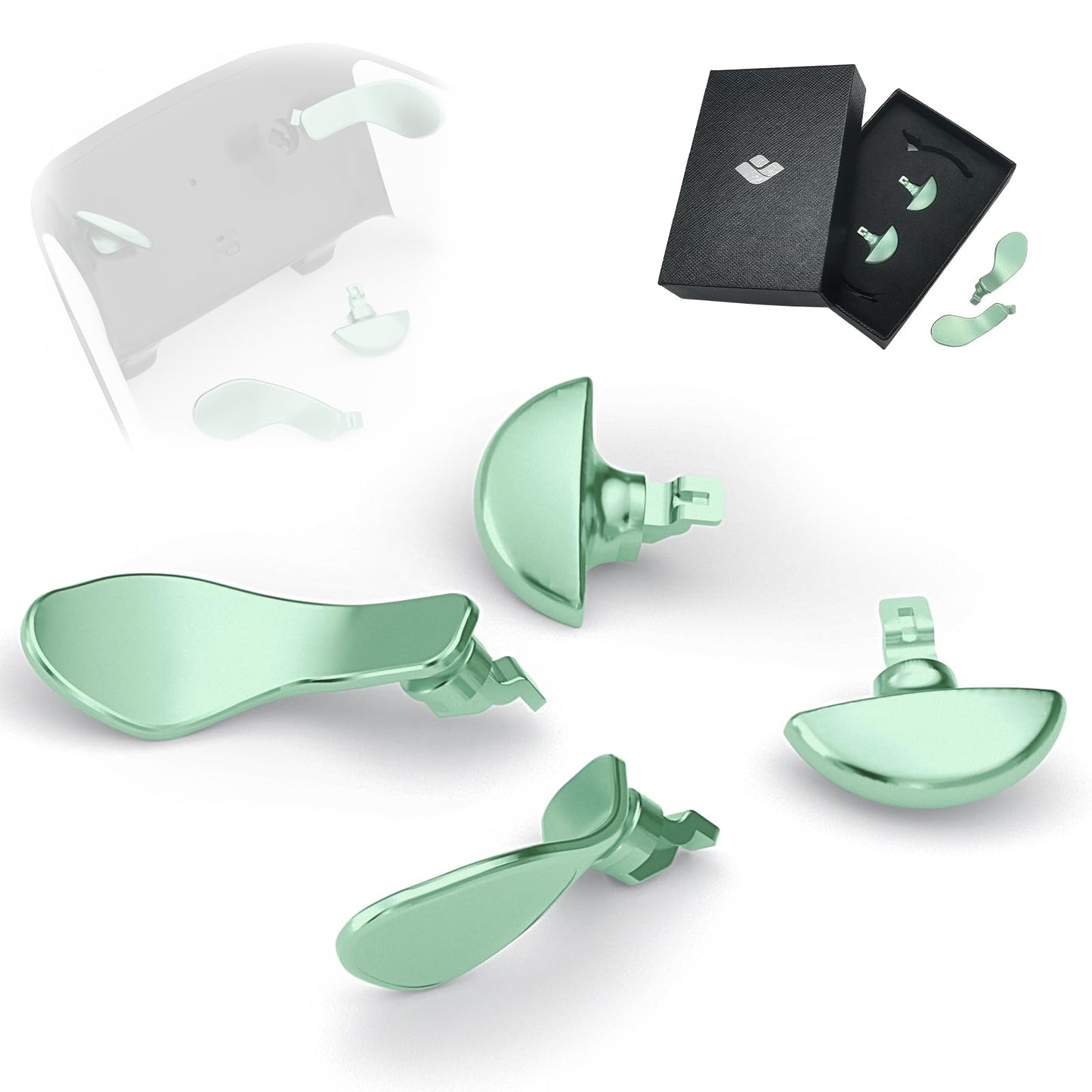 KD.FLY Metal Back Paddles for PS5 Edge Controller  4PCS Metal Replacement Back Buttons  Interchangeable Button Accessories for PS5 Dualsense Edge Controller  Macaron Green