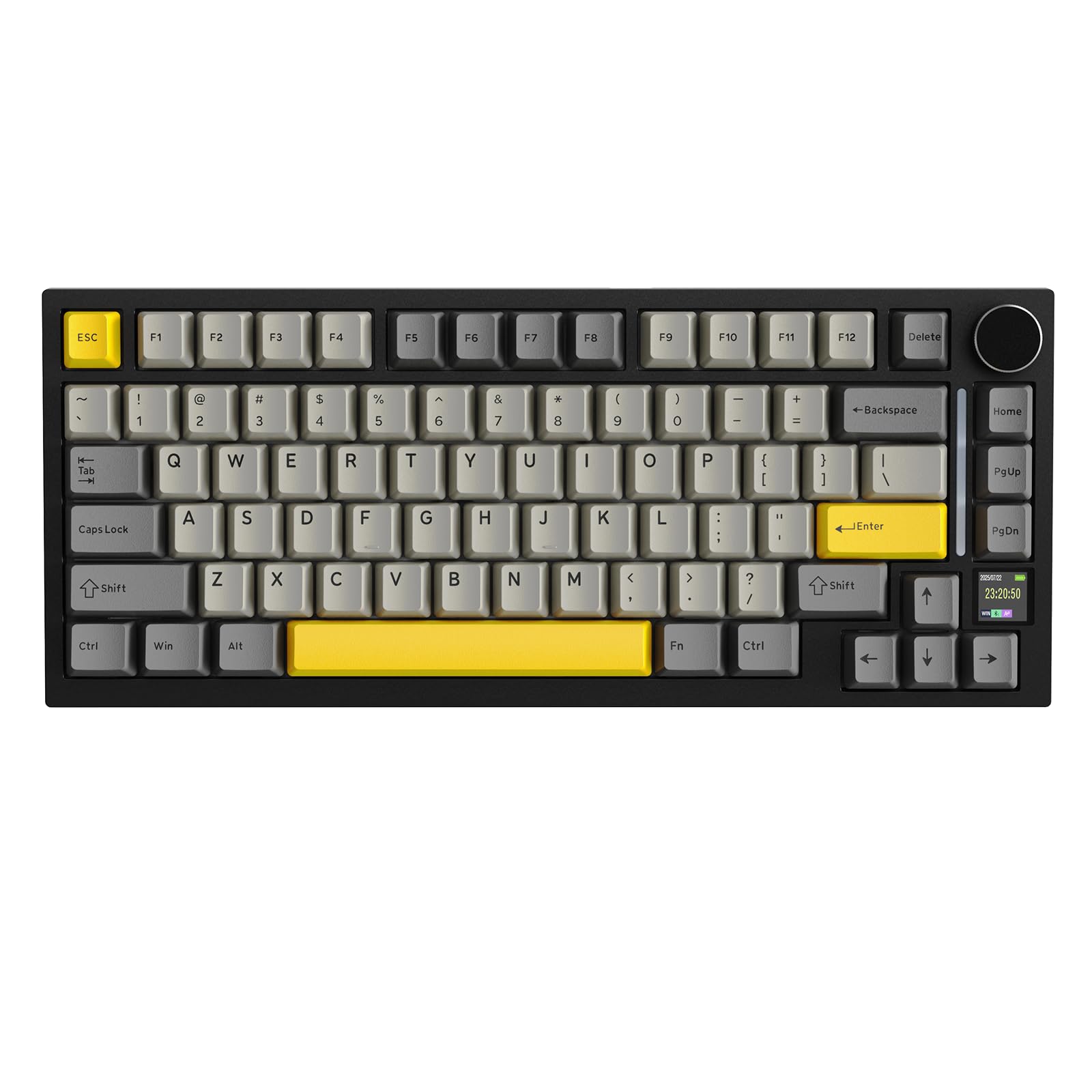 ATTACK SHARK X820 Ultra 75% Wireless Gaming Mechanical Keyboard Hot-Swappable Gasket Mount RGB Backlit BT/2.4G/Wired Custom Keyboard with Smart TFT Display&Knob QMK Driver-Star Black&Shark Switch