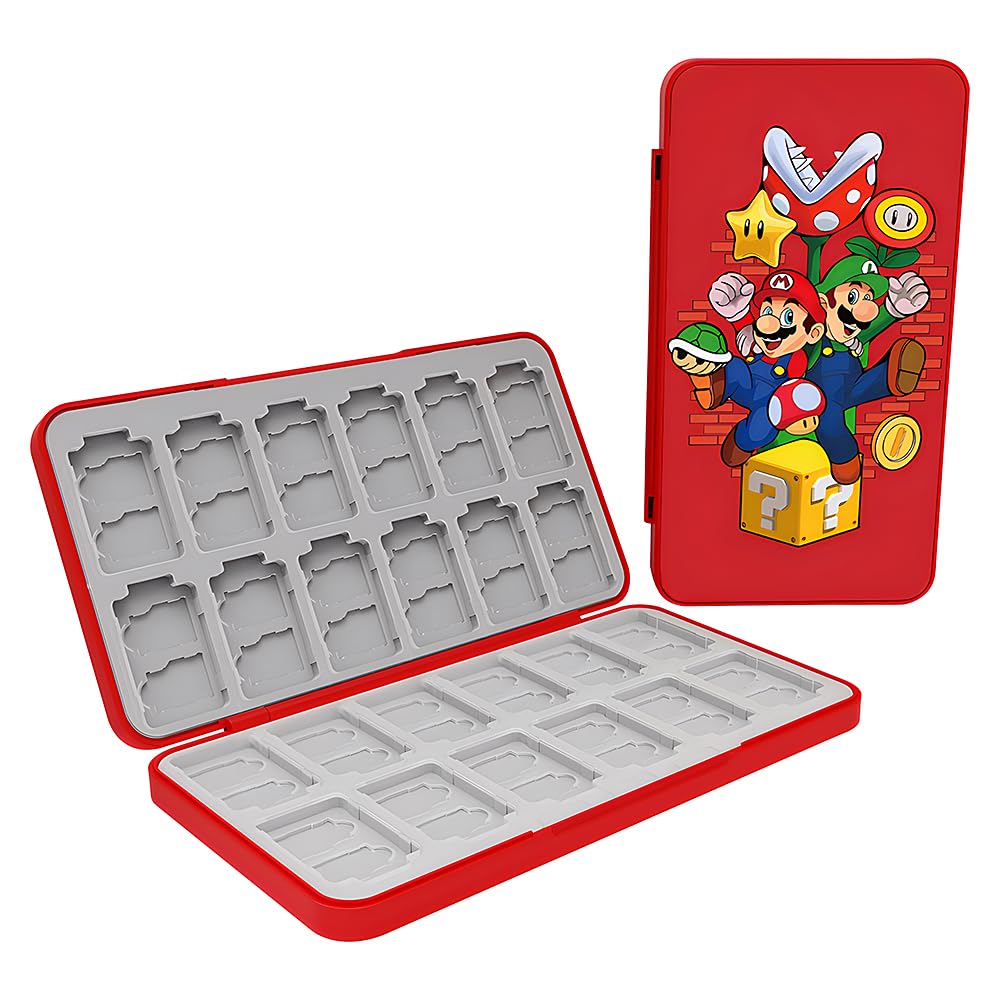 PERFECTSIGHT for Nintendo Switch/Switch OLED/ Lite Game Card Case for Kids Boys Girls  Cute Kawaii Switch Game Holder refill unit Case with 24 Game & 48 Micro SD Cards Storage ( Chomper )