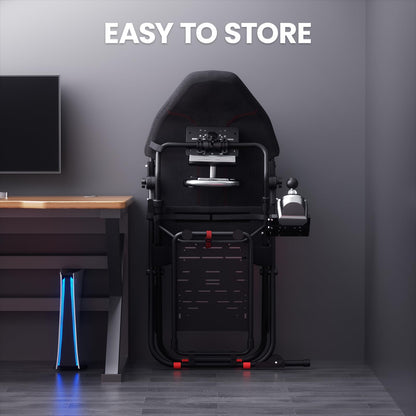 RACGTING Racing Simulator Cockpit - Foldable & Adjustable for G29/G920/G923, Thrustmaster, Fanatec, Black