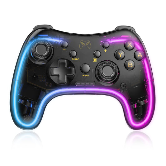 Manba Switch Pro Controller - Wireless, Turbo Support, Adjustable LED, Compatible with Switch/Switch Lite/OLED, Black (Model: STK-7039RG)