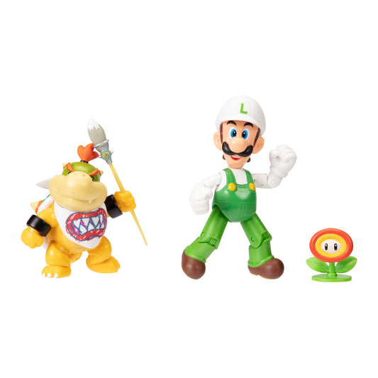 Super Mario 4 Action Figure 2-Pack: Fire Luigi & Bowser Jr. Model 411814