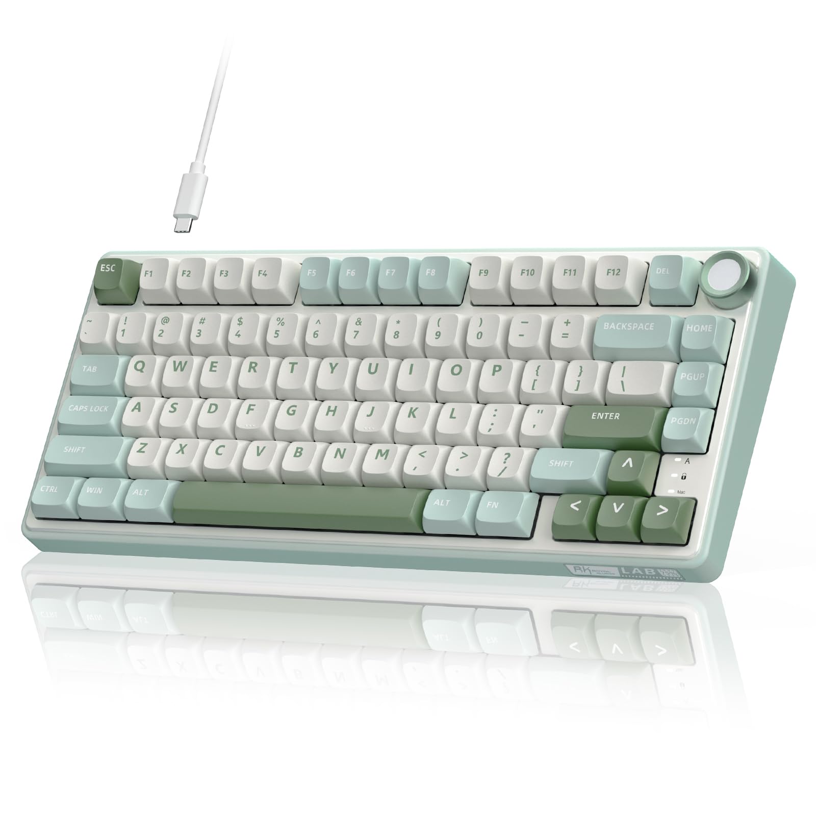 RK ROYAL KLUDGE R75 Mechanical Keyboard Wired with Volume Knob  75% Custom Gaming Keyboard Gasket Mount RGB Backlit with Software  MDA Profile  PBT Keycaps  Hot Swappable Linear Switch Creamy Sound