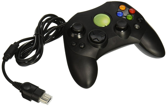 Old Skool Xbox Controller S-Type Wired Game Pad - OS-6305 Model, Black Color