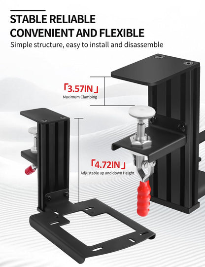 Easyget Metal Desk Mount for Flight Sim Stick - Height Adjustable, Sturdy Clamp, Compatible with Thrustmaster Models, Black