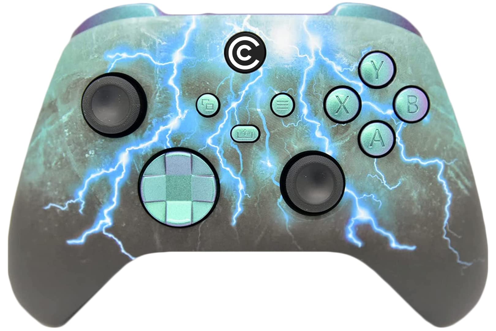Custom Controllerzz Wireless Controller for Xbox & PC - Green Skies with Chameleon Inserts
